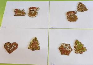 Zdjęcie przedstawia ozdobione przez dzieci pierniczki.