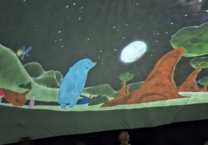 Zdjęcie przedstawia fragment filmu "Krecik w Kosmosie".